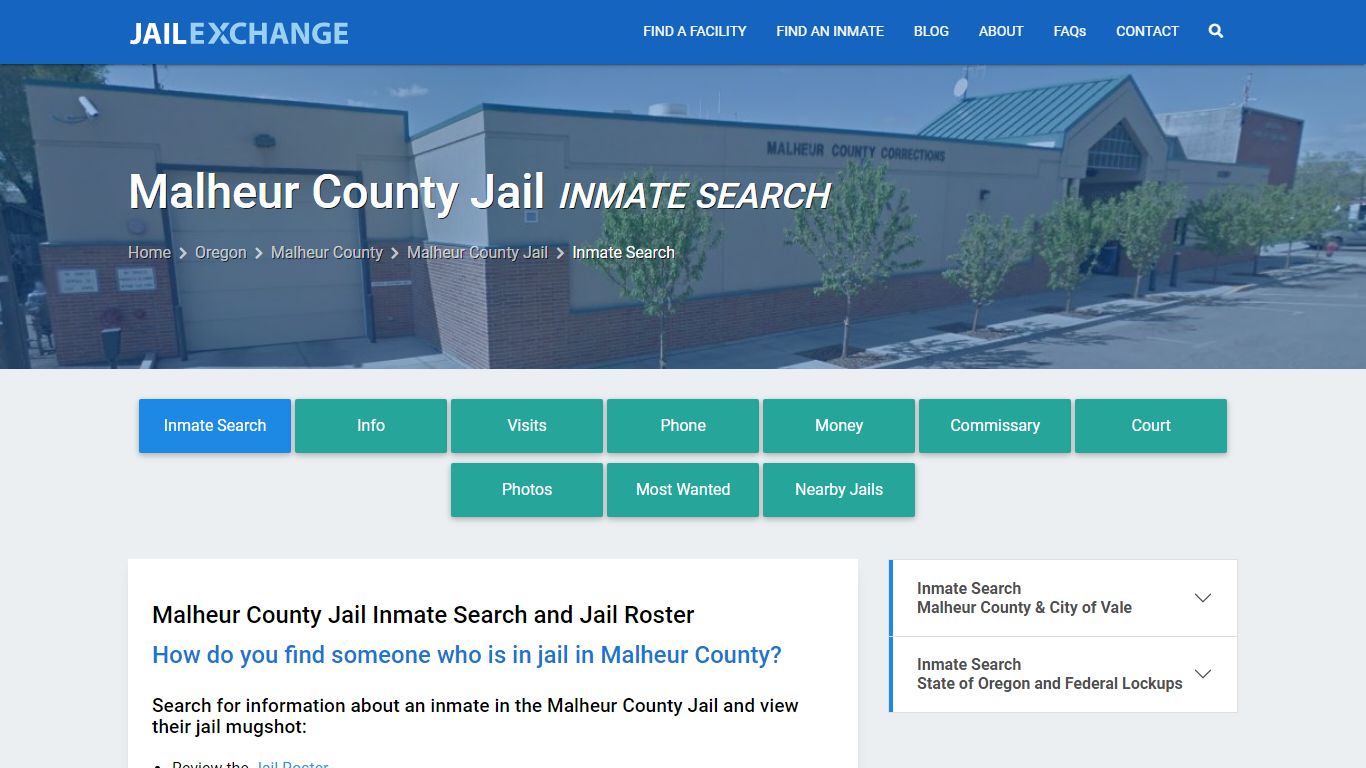 Inmate Search: Roster & Mugshots - Malheur County Jail, OR - Jail Exchange